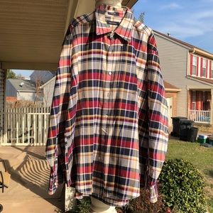 NAUTICA Men’s Cream Tones Plaid Shirt size L